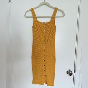 Yellow Striped Button-Down Dress